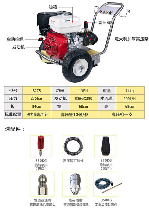 【廣州汽油驅動高壓水清洗車廠家價格】- 
